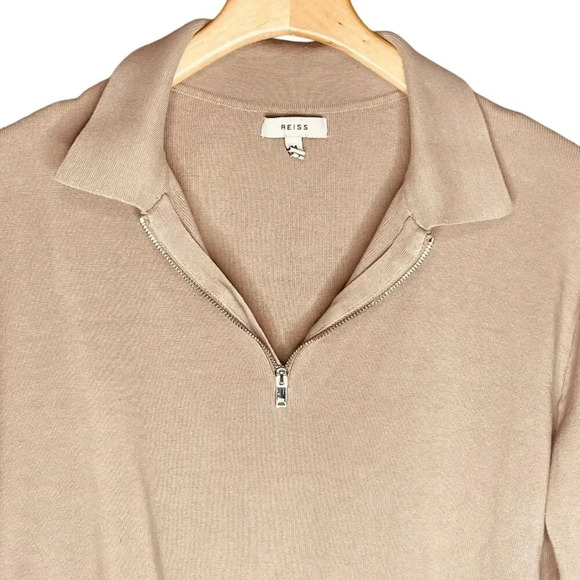 Reiss 1/4 Zip Pullover Polo Jumper Sweater - Picture 2 of 11